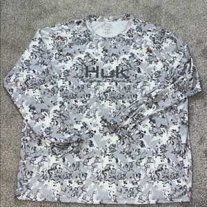 New Huk Shirt Performance Hydro camouflage Camo Fishing Outdoors LS T Shirt 3XL